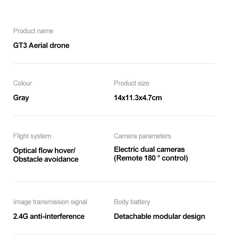 GT3 Dual Camera Drone