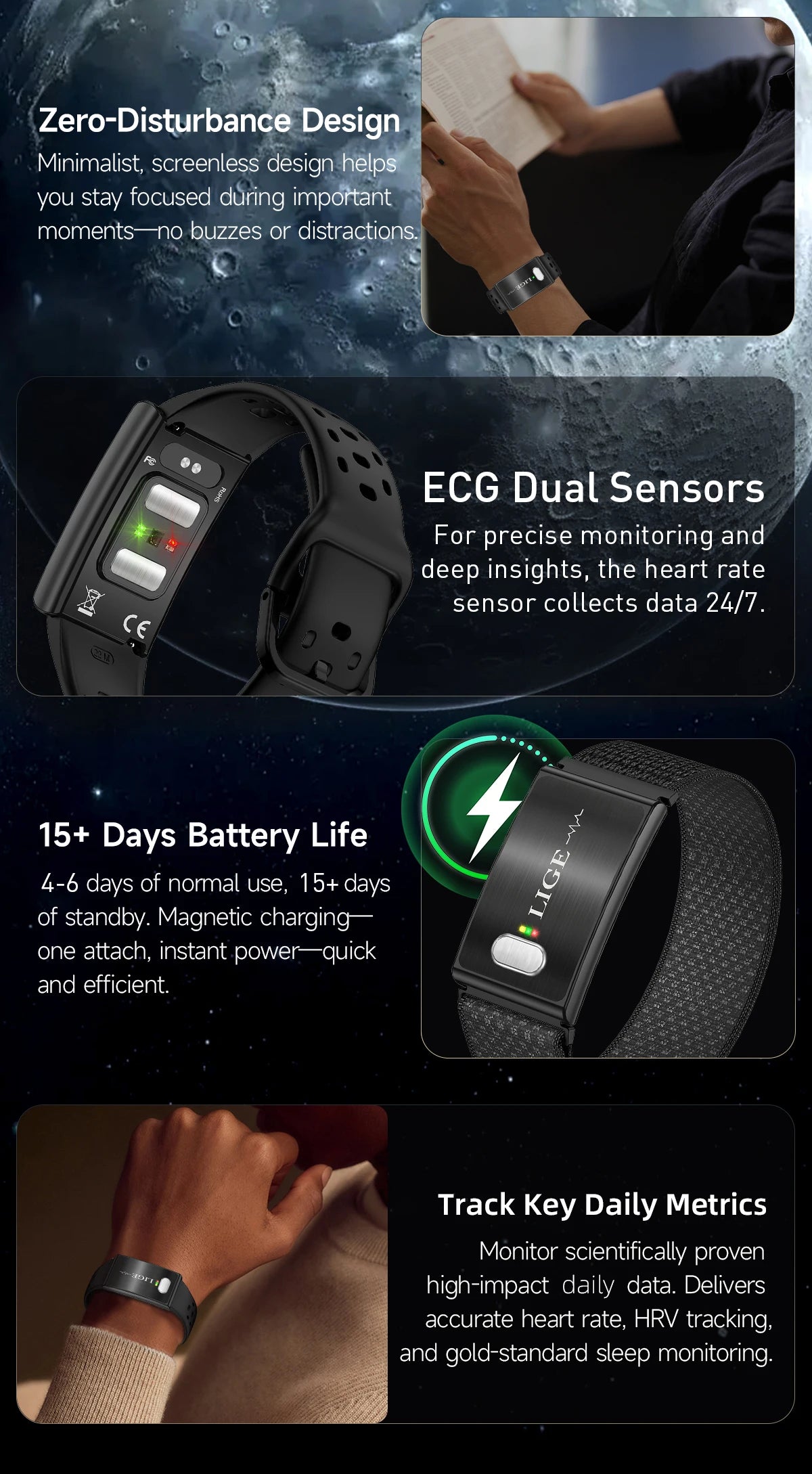 LIGE ECG Smart Watch