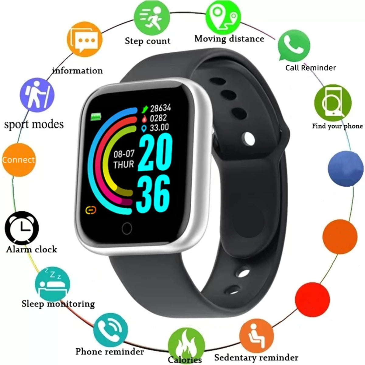 PulseFit Smartwatch – Fitness Tracker for Android & iOS